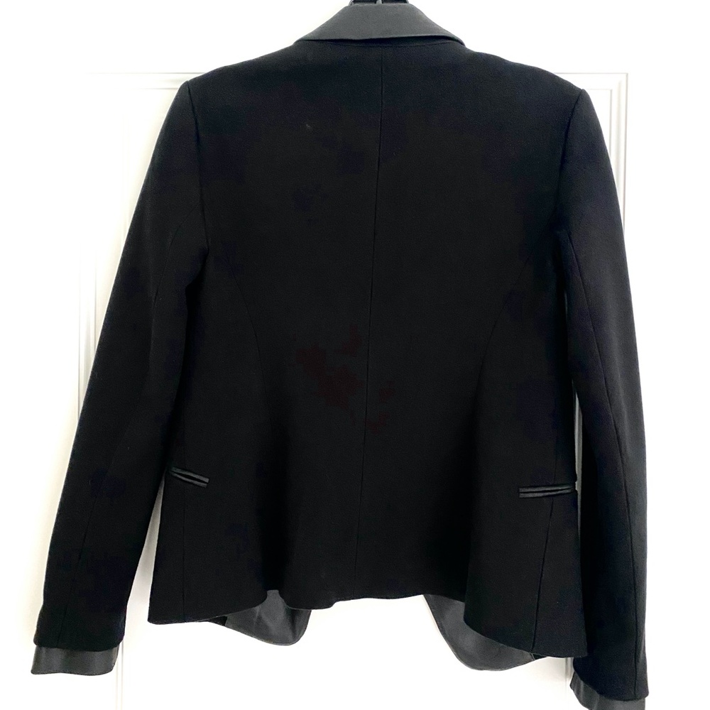 Theory Leandria Leather Trim Tuxedo Blazer - 2 - Picture 6 of 7